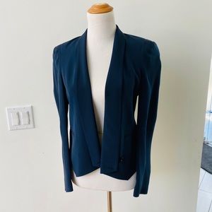 Navy Blue Silk Blazer